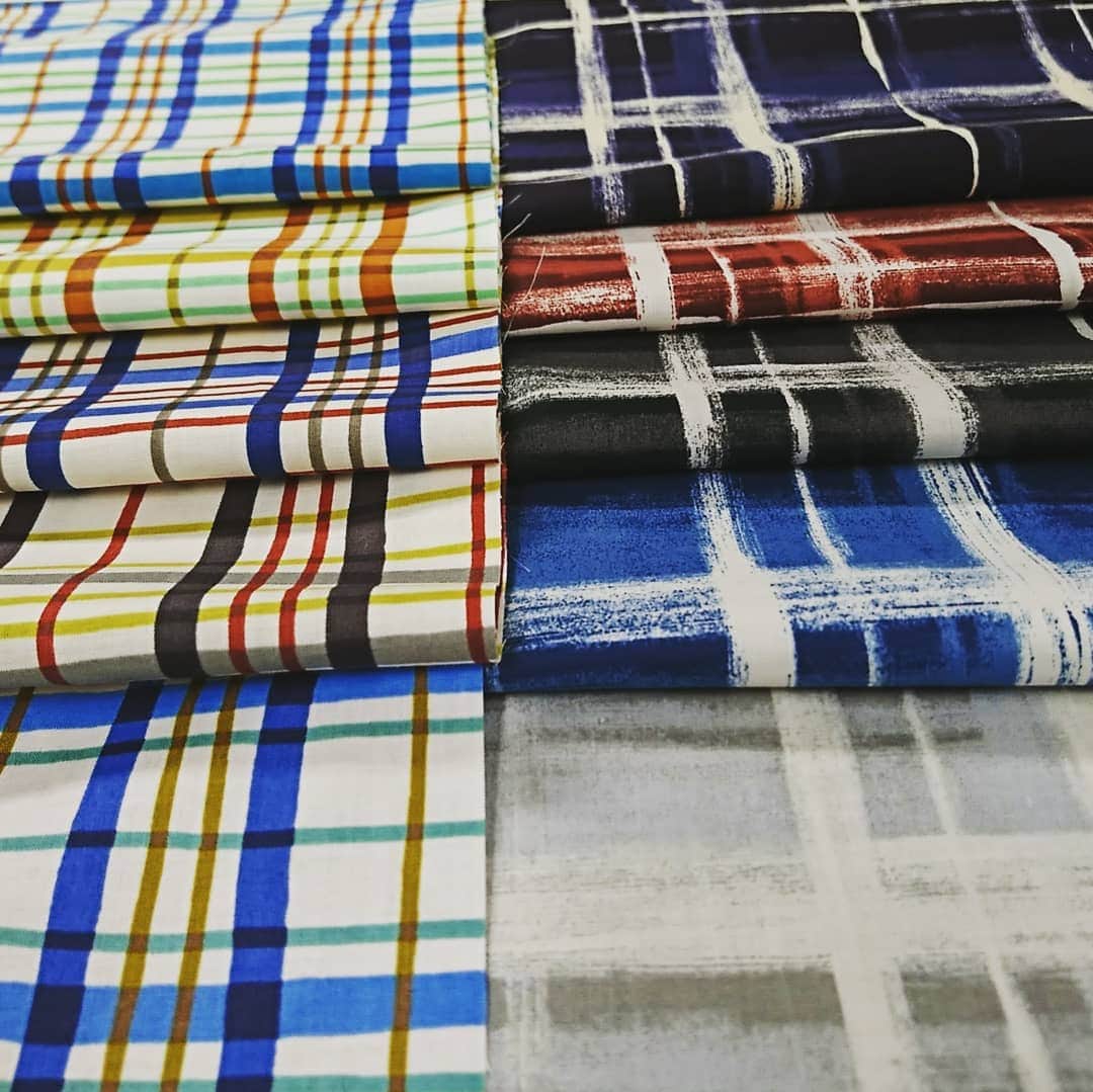 KOKKAのインスタグラム：「Check & Stripes printed on the fine cotton fabric, good for shirt, blouse, dress or etc.  #kokka #fashion #textile check #stripes  #cool #kawaii #shirt #dress #kidsclothing #mensfashion #コッカ #チェック #シャツ #メンズ #handmade #sewing #quilting #ハンドメイド #おしゃれ #かわいい」