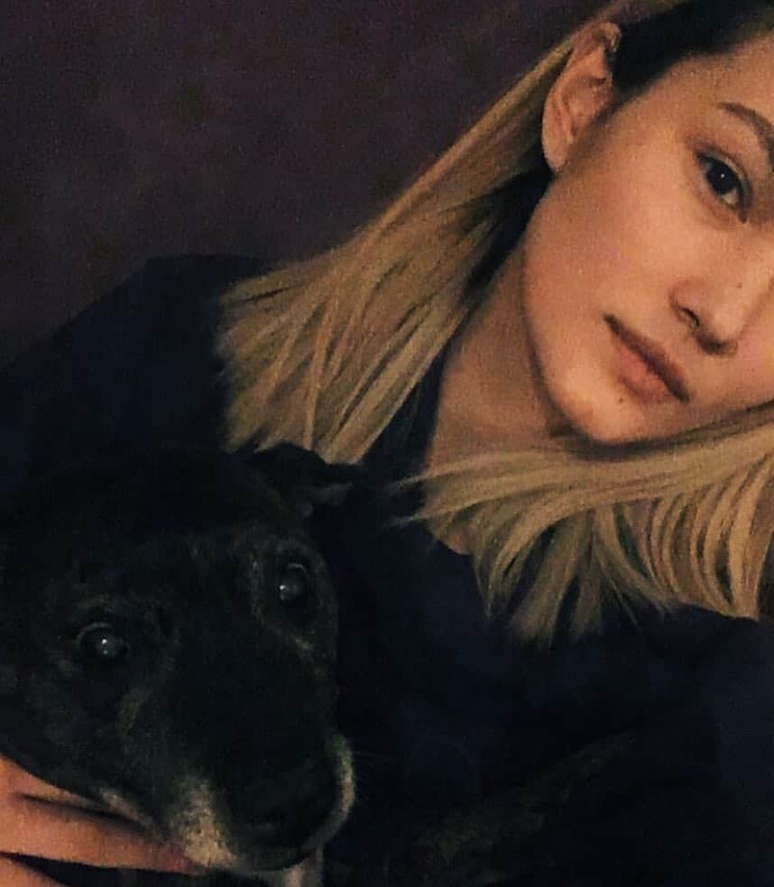 ストレンカ朝美のインスタグラム：「The very rare occasion Nana stays still for a picture...」