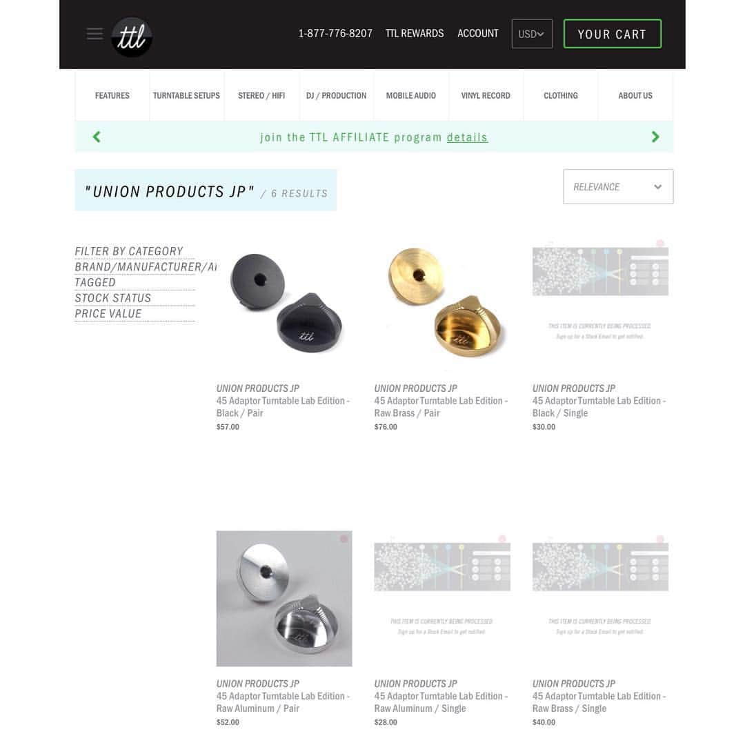 UNION PRODUCTSのインスタグラム：「🆕 Special thanks!! @turntablelab @turntablelabnyc #turntablelab#turntablelabnyc Now on sale🔥🔥🔥 ▫︎ ▫︎ #unionproducts #union_products #madeinjapan #45adapter#45adapters #45s#7inch#vinyl#turntable」