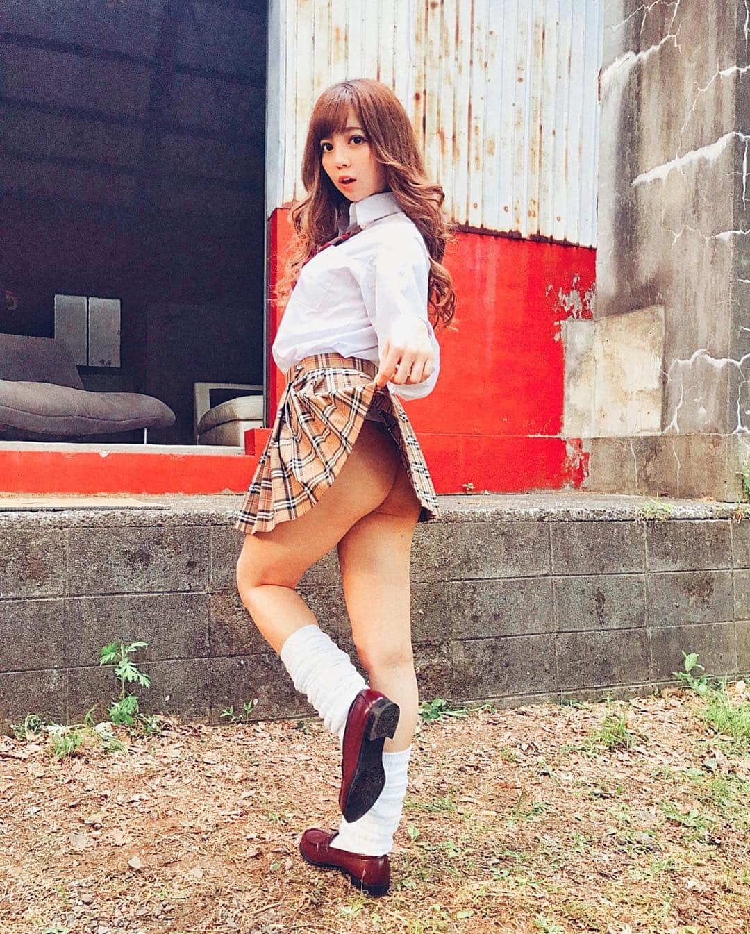 女子高生 Ｔバック 吉澤友貴さんのインスタグラム写真 - (吉澤友貴Instagram)「コスプレ😘 Tバック女子高生