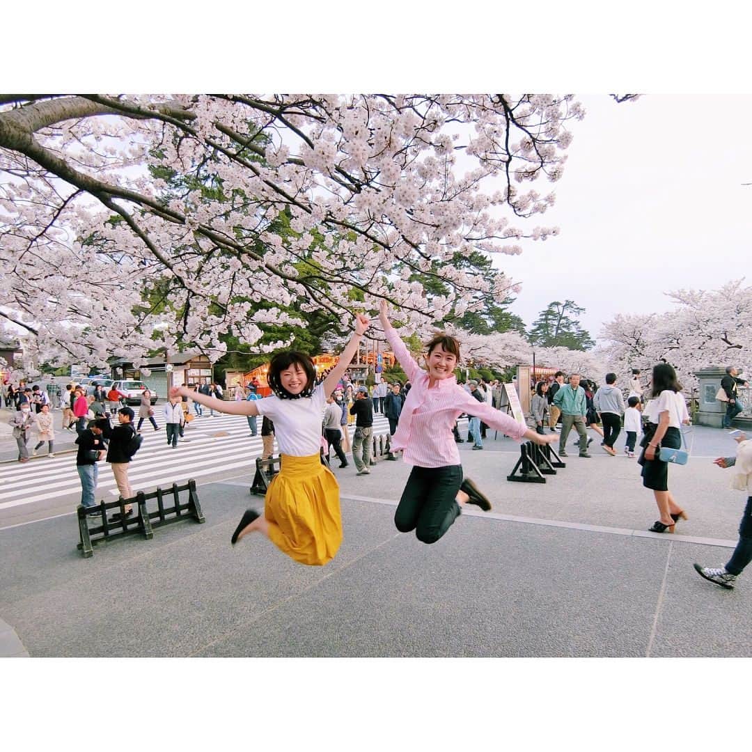 のインスタグラム：「#20180403 今井ちゃんとお花見🌸 笑った、笑った〜！！ 今井ちゃんが石川テレビに 入社した3年前の春も、 一緒にお花見行ったんだ〜。 今年も行けて嬉しい♩ 夜、ディレクターの華代さんも 合流して、お花見からの乾杯！ 楽しかったーーっ🍻☆ _______________________________ #お花見 #桜 #満開 #金沢 #兼六園 #金沢城  #石川テレビ #リフレッシュFamily」