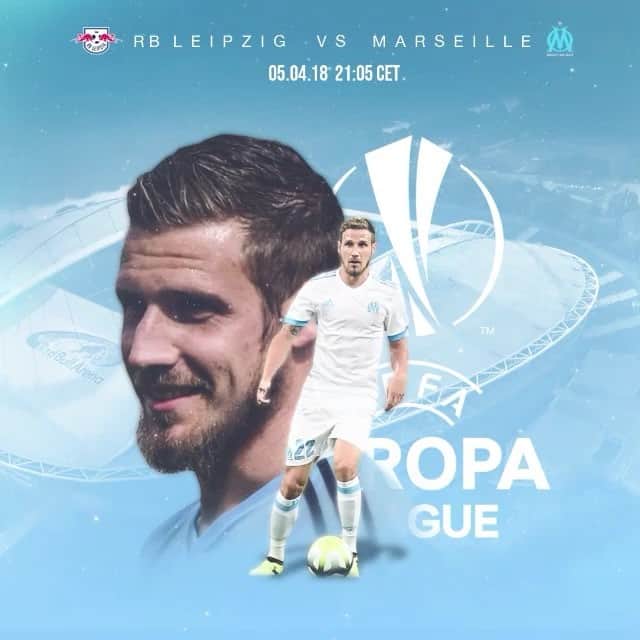 グレゴリー・セルティッチのインスタグラム：「🏆Europa League - 1/4 de finale - 21h05 -RB Leipzig vs Olympique de Marseille 🔵⚪️ Allez l’OM ! 🔵⚪️ #olympiquedemarseille #uefa #europaleague #rbleipzig #teamom #teamsertic @calciocreations」