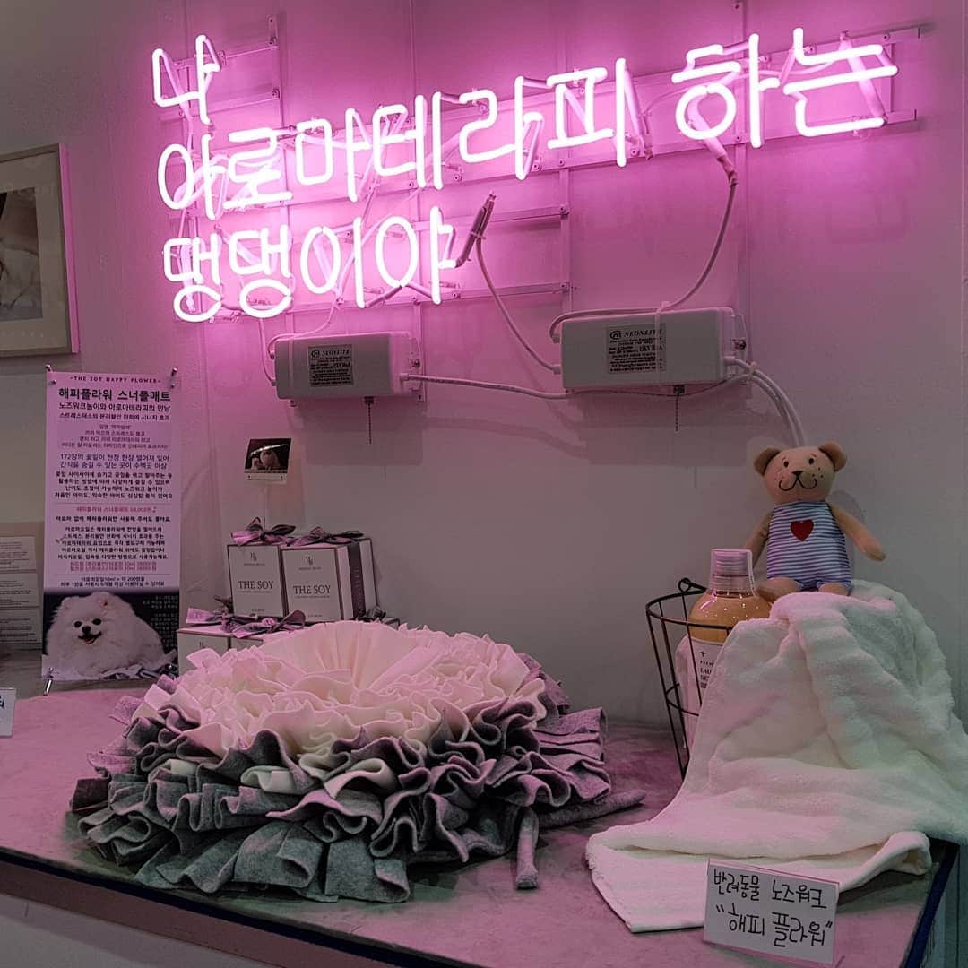thesoy_yoonsoさんのインスタグラム写真 - (thesoy_yoonsoInstagram)「. 넘 일찍 품절 되어 버린 해피플라워 ㅜㅜ 보는분들 마다 이쁘다 해주시니 넘 뿌듯 . 들어오자 품절ㅜㅜ 아쉬워잉 내일 다시 만나용 . #노즈워크#노즈워크장남감#해피플라워 #케이펫페어#케이펫#더소이#나아로마테라피하는댕댕이야」4月6日 16時58分 - thesoy_yoonso
