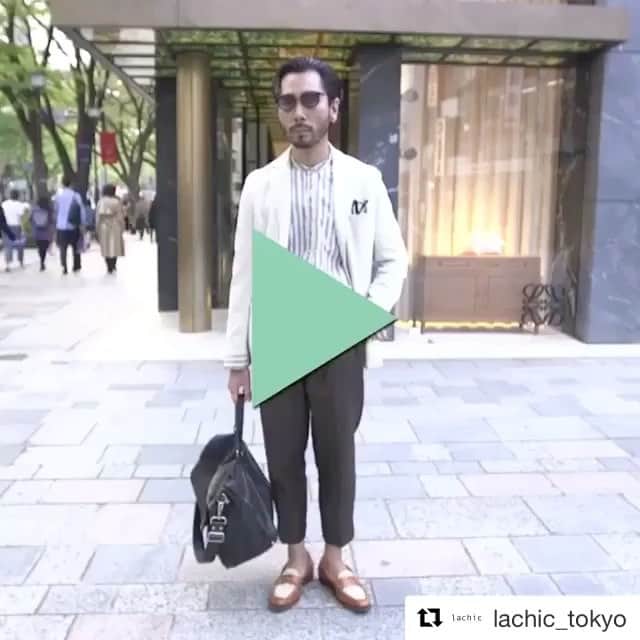 福島雄介のインスタグラム：「. . Thank you for introducing it to me... . . #Repost @lachic_tokyo with @get_repost ・・・ . 襟なしシャツで軽さを出した、春のジャケパンスタイル . . name:福島　雄介さん(@yusuke__fukushima )/nano・universe Men's Buyer age:32 data:172cm . ▽Today's Outfit Jacket #Circolo1901  @circolo_1901  参考価格/¥45,000 . shirt #dnl  参考価格/¥25,000 .  bottoms #Berwich @berwich_pants  参考価格/¥28,000 . shoes #ralphlauren @ralphlauren  参考価格/¥110,000 . earrings #Handmade  参考価格/¥2,000 . bracelet #Hermes @hermes  参考価格/¥104,000 . sunglasses #SUPER  参考価格/¥30,000 . glasses #oliverpeoples @oliverpeoples  参考価格/¥30,000 . . @nanouniverse_official  @nano_tiamo . . #dress #dressstyle #dresscasual  #nanouniverse #ナノユニバース #outfit #mens #mensfashion #menstyle #menswear #mensshoes #mensaccessories #coordinate #snap #fashion #Lachic#movie#ファッション#コーディネート#スナップ#ファッション動画」