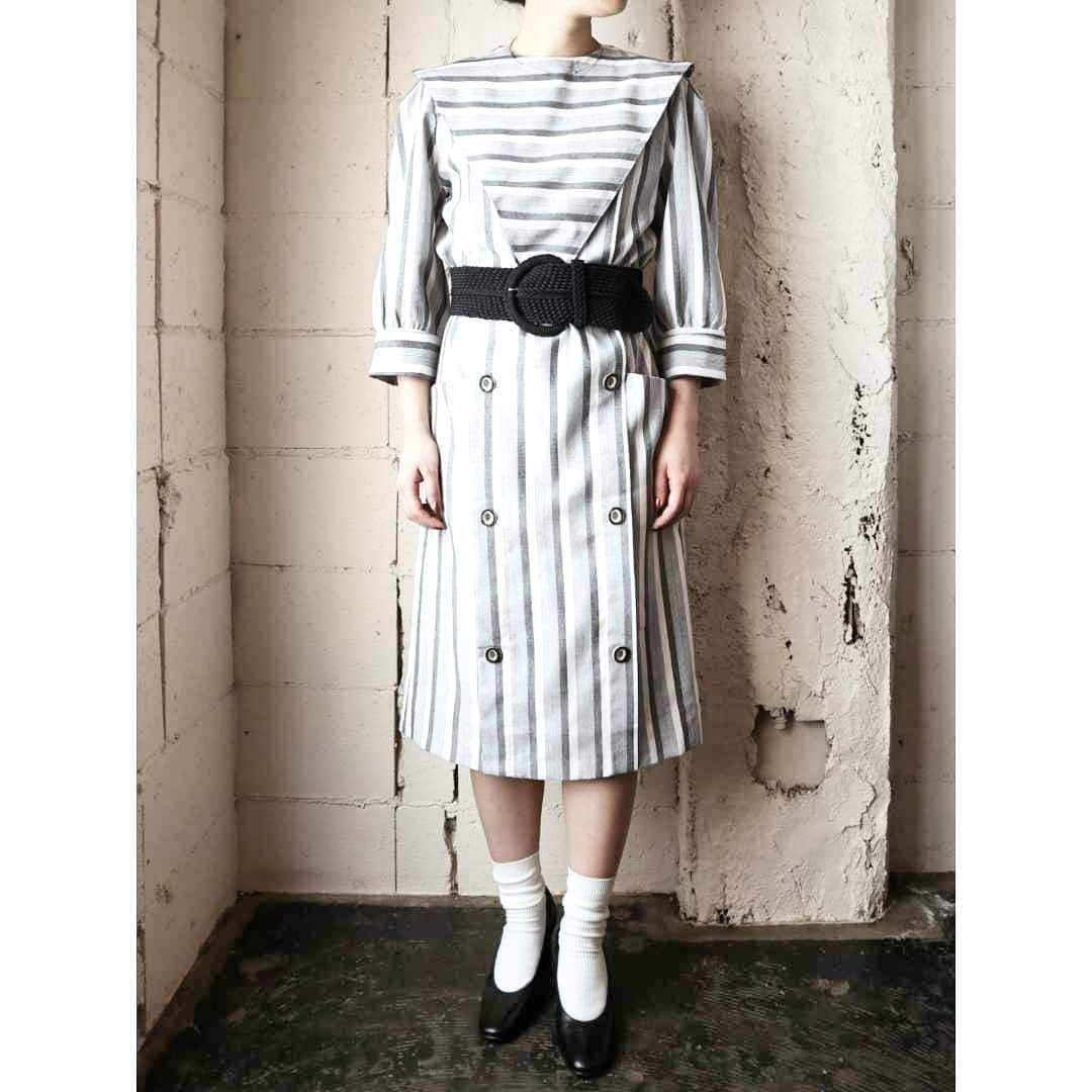 吉祥寺 古着屋 Orfeoのインスタグラム：「Vintage Stripe Dress  #Orfeo #Kichijoji #Tokyo #vintage #used #fashion #ladiesvintage #オルフェオ #吉祥寺 #東京 #古着 #ヴィンテージ #ユーズド #ファッション #レディース古着  掲載商品のお問い合わせは掲載後3日目よりメールにて承ります。コメント、DMでのお問い合わせは受け付けておりませんのでご了承下さい。」