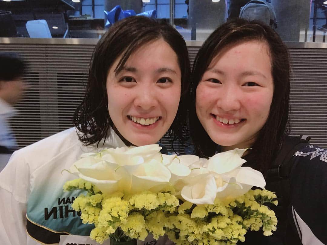 酒井夏海のインスタグラム：「日本選手権終わりました‼︎ 100は悔しい思いをしましたが200でしっかり挽回できて良かったです‼︎ 応援ありがとうございました‼︎ . ゆいさん日本新おめでとうございます😭❤️ #japanswim2018」