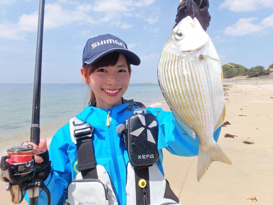 のインスタグラム：「今日も元気に 行ってきます(๑˭̴̵̶́ꄱ˭̴̵̶̀ )🧡 #ちょっぴり眠い ✩ #kyushu #fukuoka #sea #ocean #nagisa #fish #fishing #shimano #angler #ladiesangler #낚시 #바다 #九州 #福岡 #渚 #海 #釣り #ヘダイ #阪本智子」