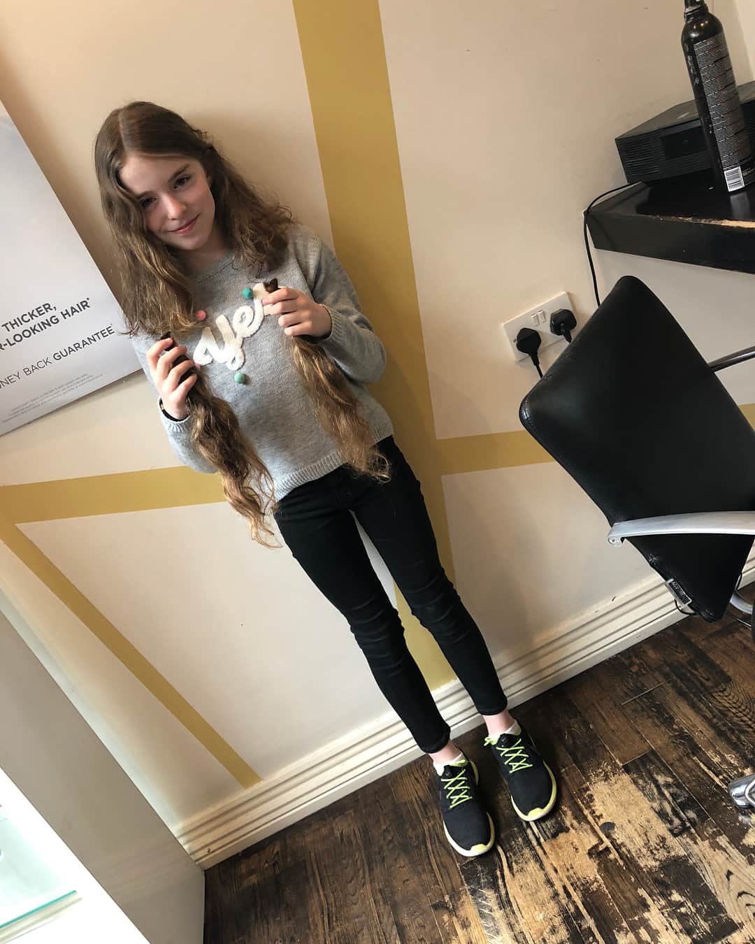 ザ・ストライプスのインスタグラム：「‪The AMAZING Mia Brennan from Shercock Co. Cavan donated her beautiful long hair to @RapunzelFoundat....Good girl Mia!! @Hairstyling_Cav ‬」