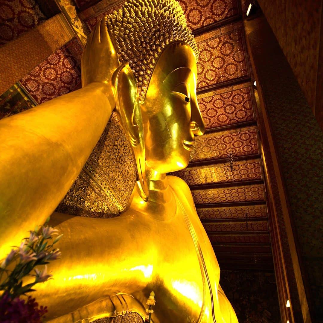 タイ国政府観光庁さんのインスタグラム写真 - (タイ国政府観光庁Instagram)「巨大な涅槃像で有名な「ワット・ポー」はバンコク3大寺院のひとつ。黄金の涅槃像は圧巻です✨﻿ ﻿ さらにワット・ポーは、タイ古式マッサージを中心とする古典医学の総本山でもあります。境内のマッサージ学校では学生達による施術を受けることもできます😊﻿ ﻿ 毎朝8時から開催されるルーシー・ダットン(タイ式ヨガ)の教室は、初心者でも飛び入り参加可能。体をすっきりさせた後は、観光客の少ない早朝のうちにのんびりと観光するのがGOOD👍﻿ ﻿ #タイ #バンコク #バンコク旅行 #ワットポー  #ルーシーダットン #寺院 #仏像 #タイ旅行 #旅好きな人と繋がりたい #はじめてのタイ #もっと知りタイ #こんなタイ知らなかった #thailand #bangkok #bangkoktrip #watpho #temple #localexprience #bangkoktemple #amazingthailand #thailandtravel #thailandtrip #thai #thaistagram #lovethailand」4月15日 18時42分 - amazingthailandjp
