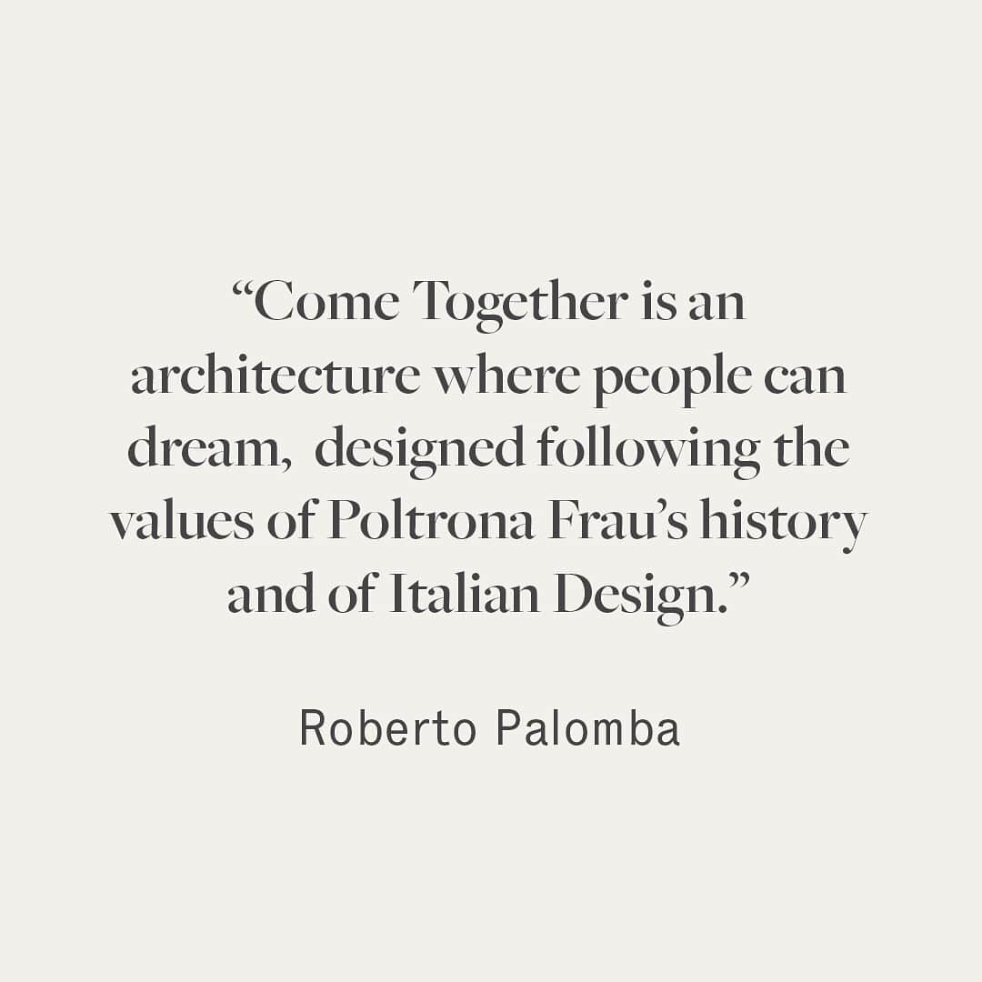 Poltrona Frauさんのインスタグラム写真 - (Poltrona FrauInstagram)「“Come Together è un’architettura dove la gente può sognare. E’ stato progettato seguendo i valori di una storia che è quella del design italiano.” Scopri #ComeTogether by @palombaserafini per Poltrona Frau. - Otto stanze per scoprire otto pezzi della nuova collezione Poltrona Frau 2018. Sfoglia la gallery! / Eight rooms to discover eight designs of the new Poltrona Frau Collection. Browse the gallery! - #PoltronaFrau #SolidaLeggerezza #MDW #MilanDesignWeek #MDW2018 #SaloneDelMobile #Salone2018 #SaloneDelMobile2018 #DesignWeek #Design #Interiors #milanogram2018」4月17日 17時34分 - poltronafrauofficial