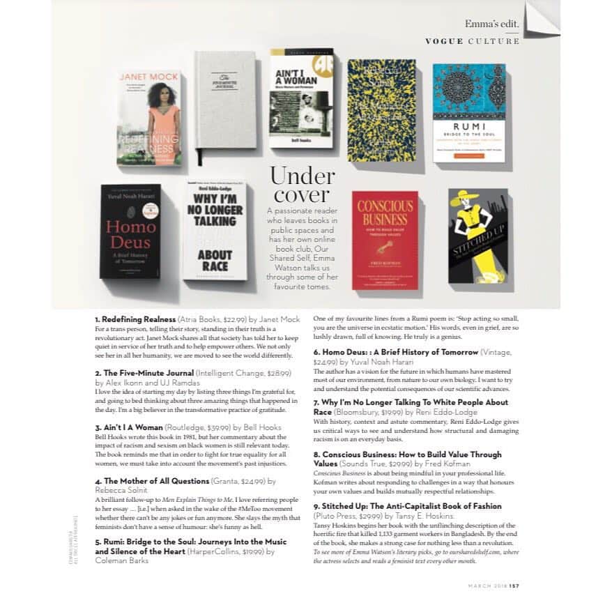 のインスタグラム：「Here are just a few of the books on my bedside table.. Some will make you smile, some will make you cry, others will inspire you and encourage you to rediscover yourself. One thing is for sure though: they are all BRILLIANT ⭐️ Thank you @vogueaustralia for shining a light on my favourite reads! @oursharedshelf」