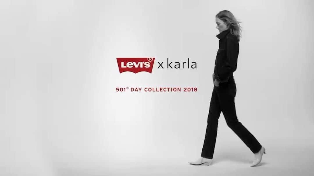 コートニー・イートンのインスタグラム：「👖 DENIM DAYDREAM 👖  In awe of @karlawelchstylist and her vision! Proud to be with these women.  Directed by the killer @matthew_welch @levis #levis #xkarla #501day #everytown」