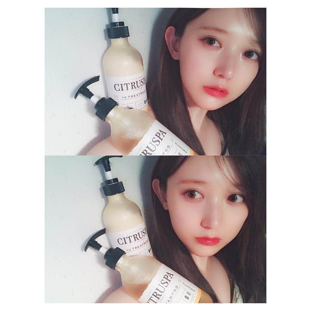 のインスタグラム：「新入りくん。 #CITRUSPA  さいきんはストレートヘアに 毛先だけ外はねワンカールが定番なので するんっとまとまるシャンプー選びがだいじ これはパサつかずさらつや&南フランス産シトラスフレグランスが癒し🍊 #shampoo #beauty #hair #シトラスパ #髪と心をときほぐす」