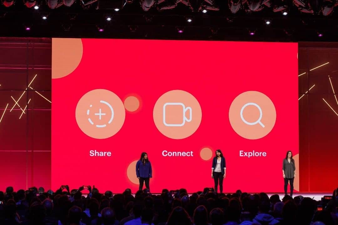 Mike Kriegerのインスタグラム：「Today, Instagram announced a set of new products at the #f82018 conference, including integrations with other apps like @spotify, a new Camera Effects Platform so partners can make creative tools for their followers in Stories, a new video chat feature in Direct, a reimagined Explore experience, and a bullying comment filter to keep Instagram a safe and positive experience. Congrats to the teams for all the hard work that went into building these innovative experiences, and a special shout out to @ssarkar1, @tamar.shapiro, and @jsood for doing the keynote onstage today!」