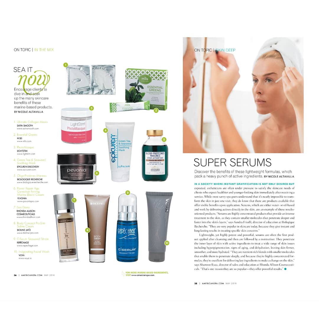 Biologique Recherche USAさんのインスタグラム写真 - (Biologique Recherche USAInstagram)「We are featured on three different stories in @americanspamag May issue!  1. Serum Oligo-Proteines is selected in a focus on marine-based products (page 36) 2. Discover the benefits of our serums in a story called "Super Serum" (page 38) 3. @lauragerchik, Biologique Recherche USA General Manager, shares her skincare trend forecast for 2018! (page 56). Access the full issue by clicking the link in bio! • • • #biologiquerecherche #ambassadedelabeaute #passion #expert #skincare #press #americanspa #americanspamag #serum #superserum #oligoproteinesmarines #lauragerchik #epigenetics #trendforecast #beautytips #treatyourself #treatyourskin」5月3日 7時54分 - biologique_recherche_usa