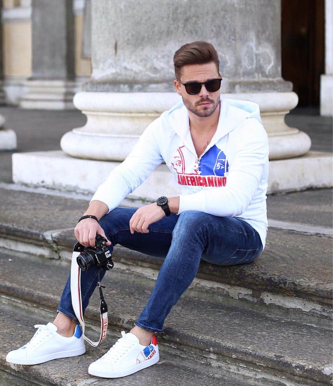 Stefano Trattoのインスタグラム：「Staying comfy! Have a nice day guys! Wearing @americanino_it #iamericanino」