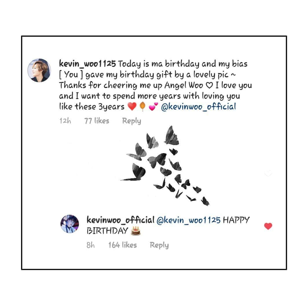 ケビン・ウーのインスタグラム：「I need it to be uploaded as a post and watch it whenever I WANT !♡ For sure 18.05.02 was one of my best BDs ever! ♥️💎🌹 Thanks to my only Angel "Kevin" for making my BD , Day and night ! 💕  That was the best congratulation I've ever had ! ♥️ Thanks again and GN 🌙🌟 @kevinwoo_official」