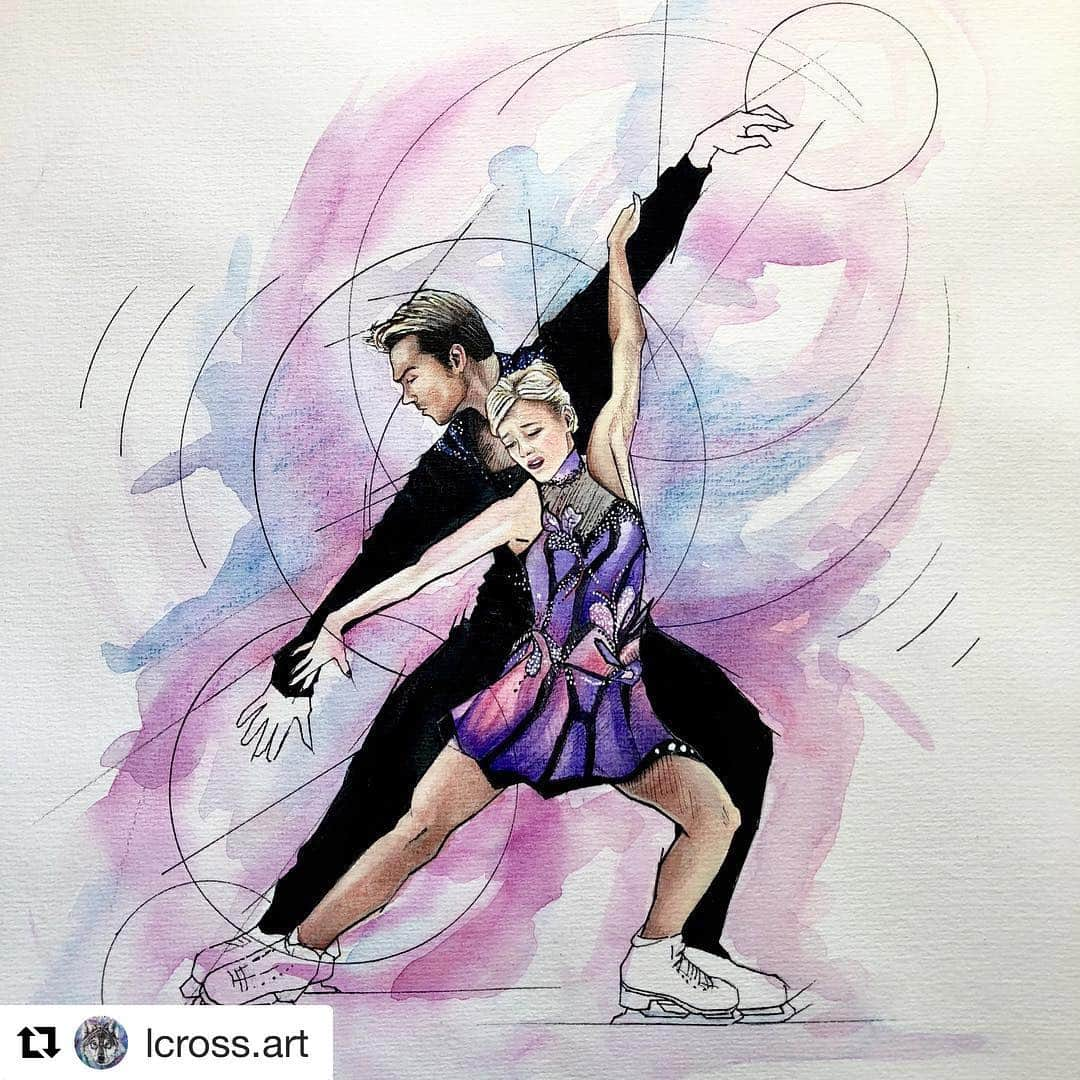 ペニー・クームズさんのインスタグラム写真 - (ペニー・クームズInstagram)「Something I’ll treasure forever! Thank you @lcross.art !! You’re amazing! 💜🙌🏻😍🌟 #Repost @lcross.art with @get_repost ・・・ Here’s a piece I painted a little while ago (before the Olympics) for @pennycoomes & @n_buckland ⛸ _ #art #drawing #sketch #pen #pencil #painting #icedance #dance #skate #skating #watercolor #geometric #fabercastell #pennycoomes #nickbuckland #olympics」5月10日 22時32分 - pennycoomes