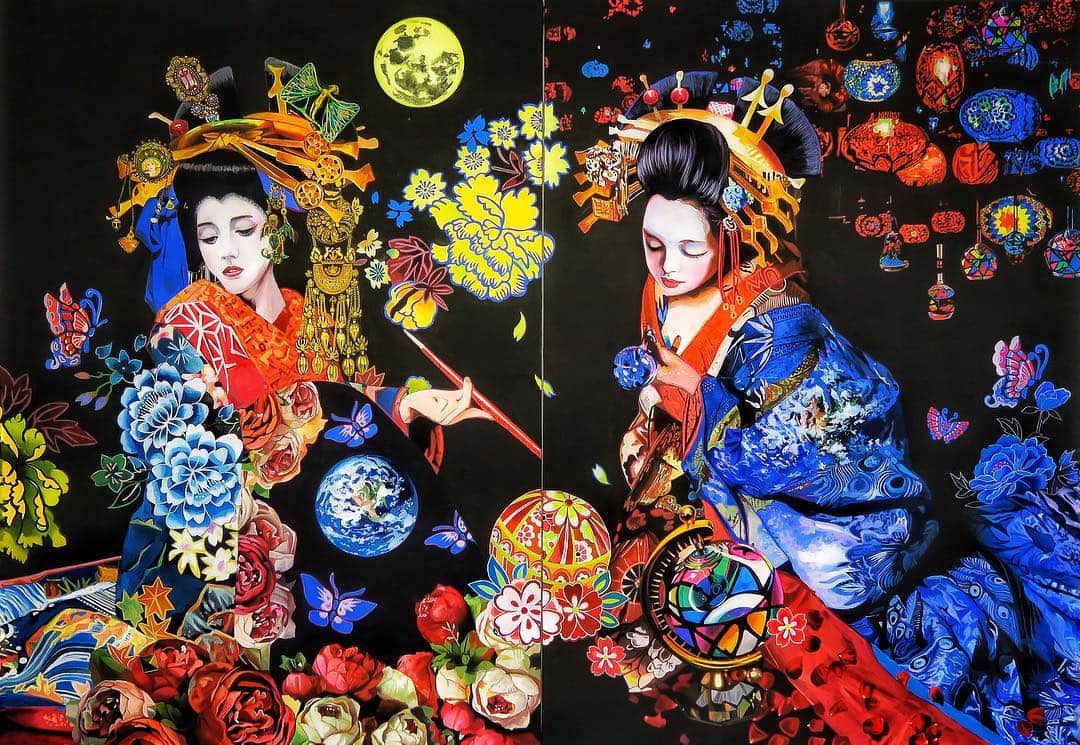 小林舞香さんのインスタグラム写真 - (小林舞香Instagram)「Here exists cultural content that, like ukiyo-e will continue to have a lasting impact on the world: a new type of content, unlike the emergent culture that still feverishly rides the coattails of a waning era of rapid growth, yet so much deeper than “Kawaii” and “Cool Japan”. . . http://maika-k.com Email: maika.k.muscovite@gmail.com . . #art #illustration #drawing #draw #japaneseculture #arte #newcontemporaryart #acrylicpaint  #japanese #contemporaryart #contemporarypainting #fantasy #instaart #artsy #exhibition #earth #gallery #masterpiece #asakusa #creative #artwork #acrylic #acrylics #edo #artofdrawing #artworks #artist_center #花魁 #moonlight #modernart @artsy @londonartfair @vanartgallery @themuseumofmodernart @coldplay @artnet @artnewsmag @theguideartists @beautifulbizarremagazine」5月12日 0時44分 - maikyarian
