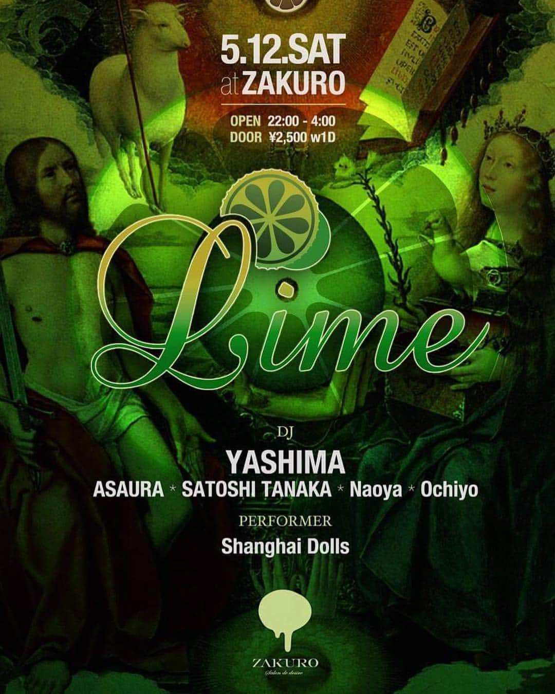 Live & Bar Onziemeのインスタグラム：「2006年、今は無き梅田のクラブ「danceteria SAZA*E」でスタートし、ヨーロッパのクラブシーンをフィーチャーしてきた「LIME」が時と場所を経て今、「ZAKURO」で開催中！ オリジナルメンバーのYASHIMA、上海ドールズのダンス ！ そして、ASAURA, SATOSHI TANAKA, Naoya, Ochiyoが参戦。 ハウス、プログレッシブハウス、テックハウスなど、今一番熱い音をフィーチャーします。  LIME @ ZAKURO 2018.05.12.FRI OPEN 22:00-4:00 DOOR: 2500yen 1D  DJ: YASHIMA, ASAURA, SATOSHI TANAKA, Naoya, Ochiyo  Performer: Shanghai dolls  タイムテーブル 22:00 ochiyo 23:00 naoya 24:00 satoshi tanaka 01:00 YASHIMA 03:00 asaura 04:00 END  ZAKURO http://www.zakuro-osaka.com/event/detail/272/  フェイスブック https://www.facebook.com/events/400569543770243/  iflyer https://iflyer.tv/ja/event/302429  クラベリア https://clubberia.com/ja/events/278442/  RA https://jp.residentadvisor.net/events/1107118 https://jp.residentadvisor.net/events/1107118」