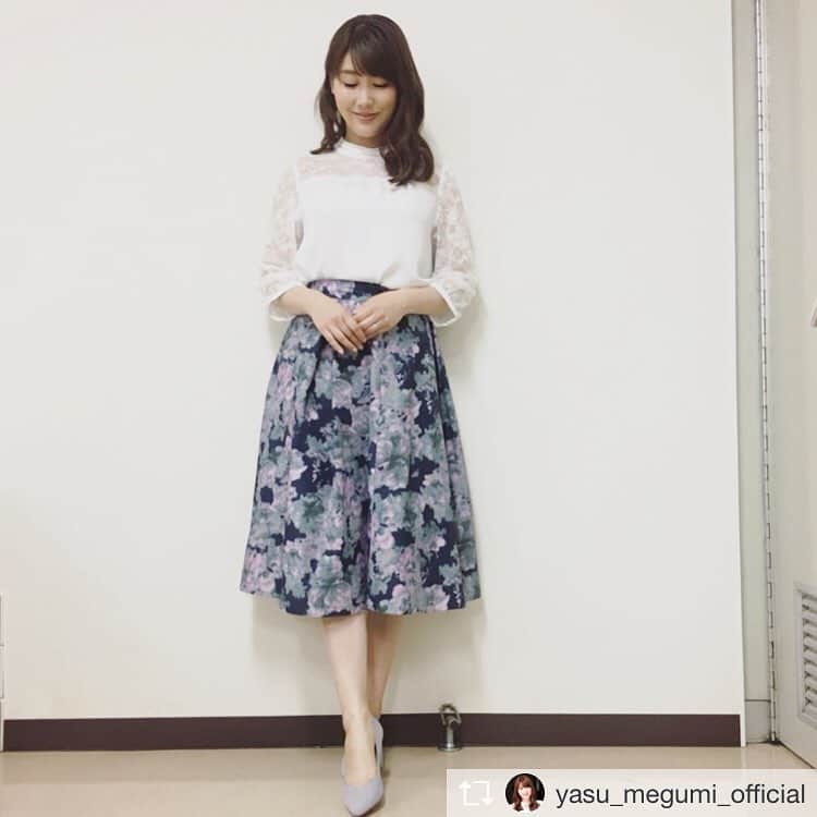 HARYU (ハリュ)のインスタグラム：「ご紹介ありがとうございます^ ^ ・・・ Repost from @yasu_megumi_official @TopRankRepost #TopRankRepost 最近の衣装色々。 1枚目はBSコンシェルジュの時の。 #haryu  2枚目は先週のぴったんこカンカンの時の。 #stola.」