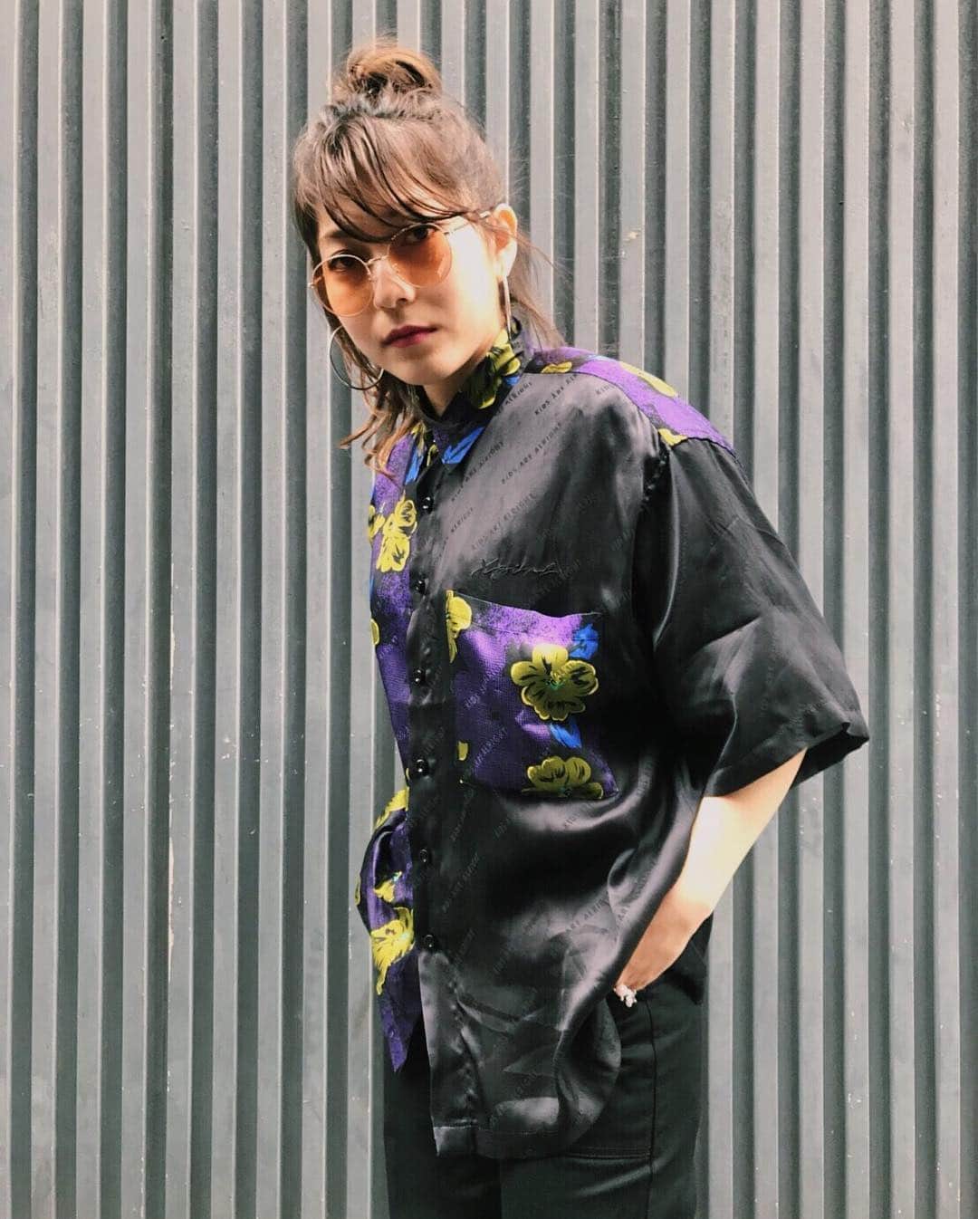 のインスタグラム：「STYLE @boc_fuji412 BLOCKING S/S SHIRT ¥12,000+tax #xgirl #xgirljp #xgirl_ootd #エックスガール #セットアップ #シャツ #xgosaka」