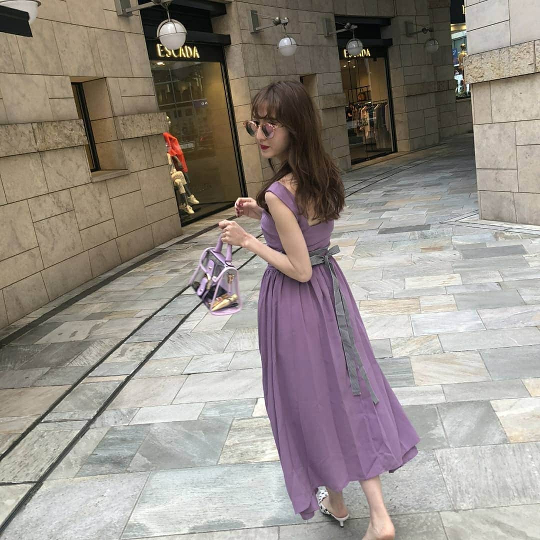 平木愛美のインスタグラム：「💜 purple  #愛美ふく」