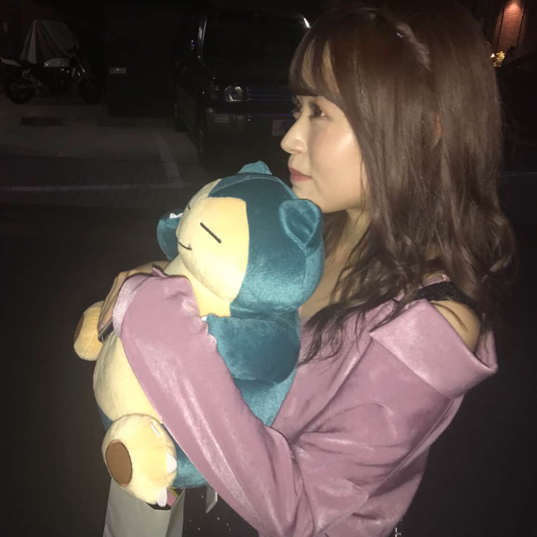 冨吉明日香のインスタグラム：「カビゴンって意外と捕まえるの難しいよね🌚🌝」