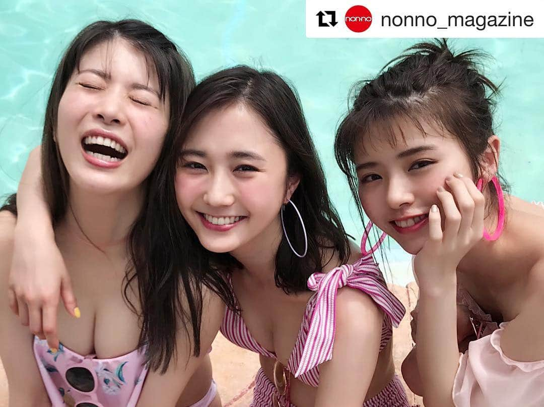 鈴木友菜さんのインスタグラム写真 - (鈴木友菜Instagram)「ノンノ発売中ですっ ふみかちゃん、ゆうかちゃんとのサイパンロケも載ってます、ぜひ⛱ #nonno#saipan」5月21日 16時14分 - yuuna_suzuki