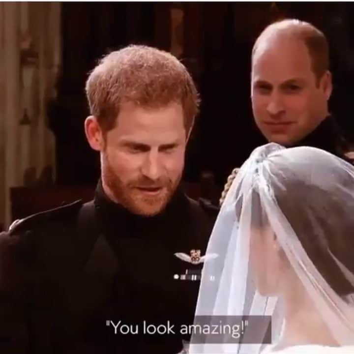 I Love Fashionのインスタグラム：「يقولها انا محظوظ فيج .. 🙃 The #RoyalWedding 👑 #PrinceHarry tells #MeghanMarkle “You look amazing .. I’m so lucky” 🙃」