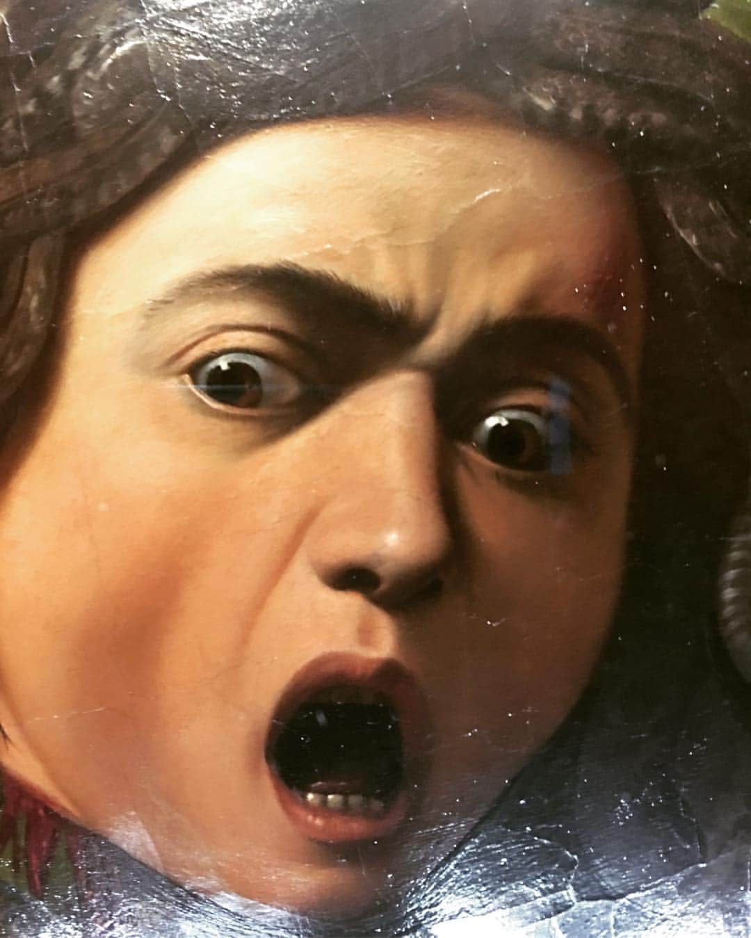 アンソニー・ボーディンのインスタグラム：「ON THE MEDUSA OF LEONARDO DA VINCI, IN THE FLORENTINE GALLERY.  I T lieth, gazing on the midnight sky,  Upon the cloudy mountain peak supine;  Below, far lands are seen tremblingly;  Its horror and its beauty are divine.  Upon its lips and eyelids seems to lie	5  Loveliness like a shadow, from which shrine,  Fiery and lurid, struggling underneath,  The agonies of anguish and of death.  Yet it is less the horror than the grace  Which turns the gazer's spirit into stone;	10  Whereon the lineaments of that dead face  Are graven, till the characters be grown  Into itself, and thought no more can trace; 'Tis the melodious hue of beauty thrown  Athwart the darkness and the glare of pain,	15  Which humanize and harmonize the strain.  And from its head as from one body grow,  As [ ] grass out of a watery rock,  Hairs which are vipers, and they curl and flow  And their long tangles in each other lock,	20  And with unending involutions shew  Their mailed radiance, as it were to mock  The torture and the death within, and saw  The solid air with many a ragged jaw.  And from a stone beside, a poisonous eft	25  Peeps idly into those Gorgonian eyes;  Whilst in the air a ghastly bat, bereft  Of sense, has flitted with a mad surprise  Out of the cave this hideous light had cleft,  And he comes hastening like a moth that hies	30  After a taper; and the midnight sky  Flares, a light more dread than obscurity. 'Tis the tempestuous loveliness of terror;  For from the serpents gleams a brazen glare  Kindled by that inextricable error,	35  Which makes a thrilling vapour of the air  Become a [ ] and ever-shifting mirror  Of all the beauty and the terror there-  A woman's countenance, with serpent locks,  Gazing in death on heaven from those wet rocks.  Shelley」
