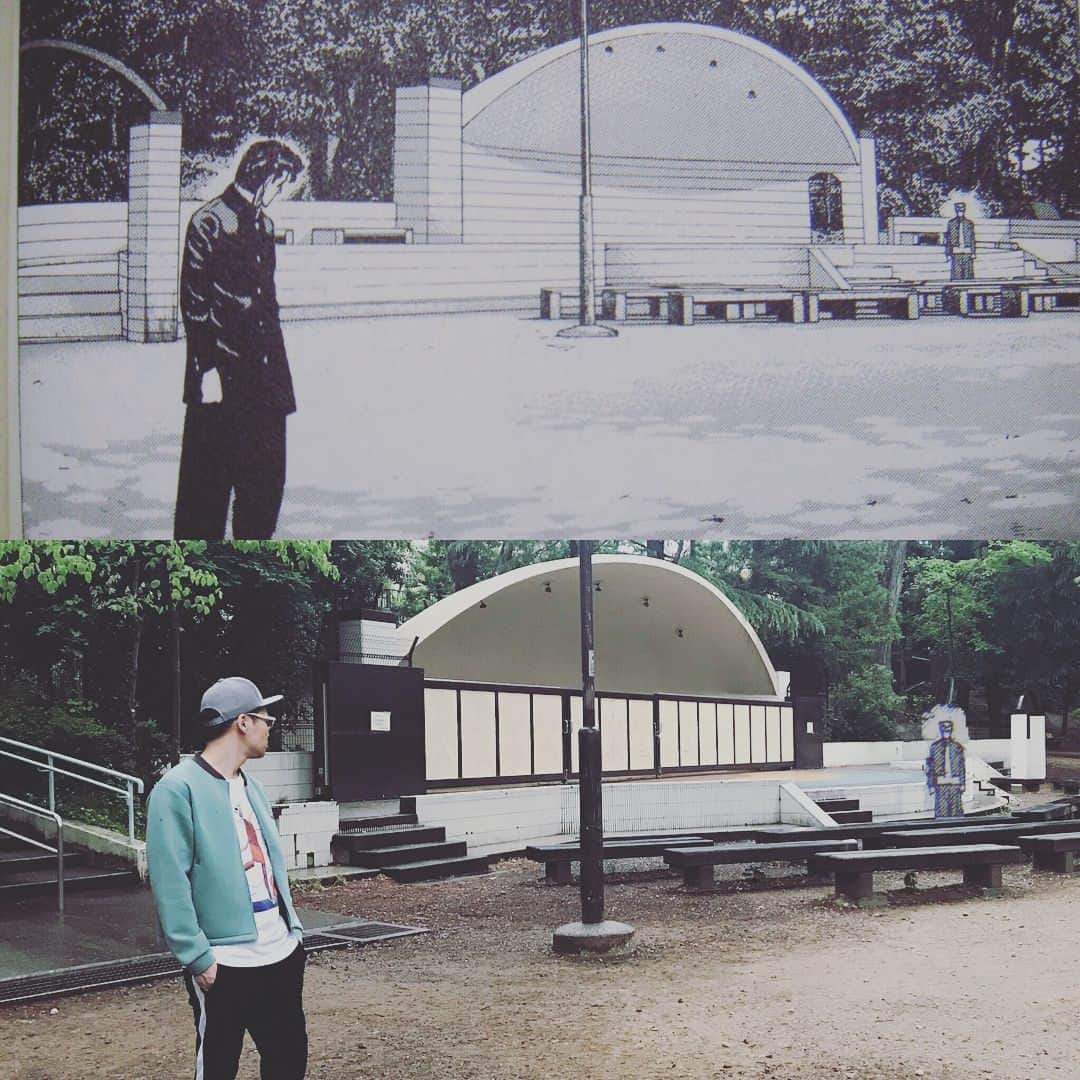 岡下雅典のインスタグラム：「ヒガシ逢ウサカの今井と井の頭公園デート💕 確かにそこに葛西はいた…  #聖地巡礼 #ろくでなしブルース #吉祥寺」