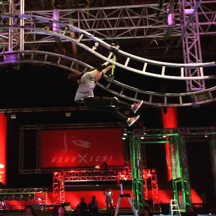 乾雅人のインスタグラム：「Ninja Warrior Female version 「KUNOICHI」Vol.3 ANW obstacle “Big Dipper” It's called “Dragon Glider” in SASUKE.  This is female ver.😉 みんな大好きドラゴングライダー、入れました #SASUKE2018 #ninjawarrior #female #originals #shooting」