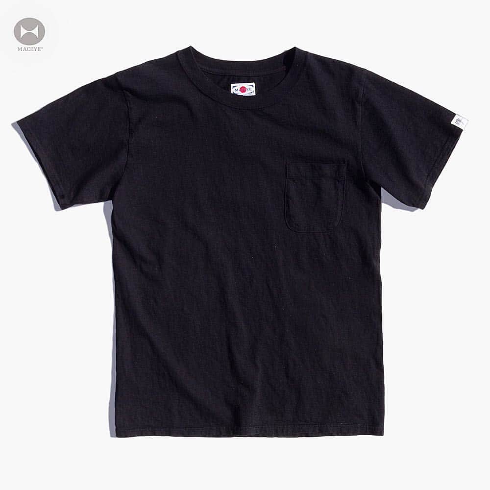 mac eyeのインスタグラム：「No.762801 Round-Body Pocket Tee Color  No.59 BLACK  #マックアイ#madeinjapan#日本製#tops#tシャツ#ポケT#丸胴#TASUKI#横浜」