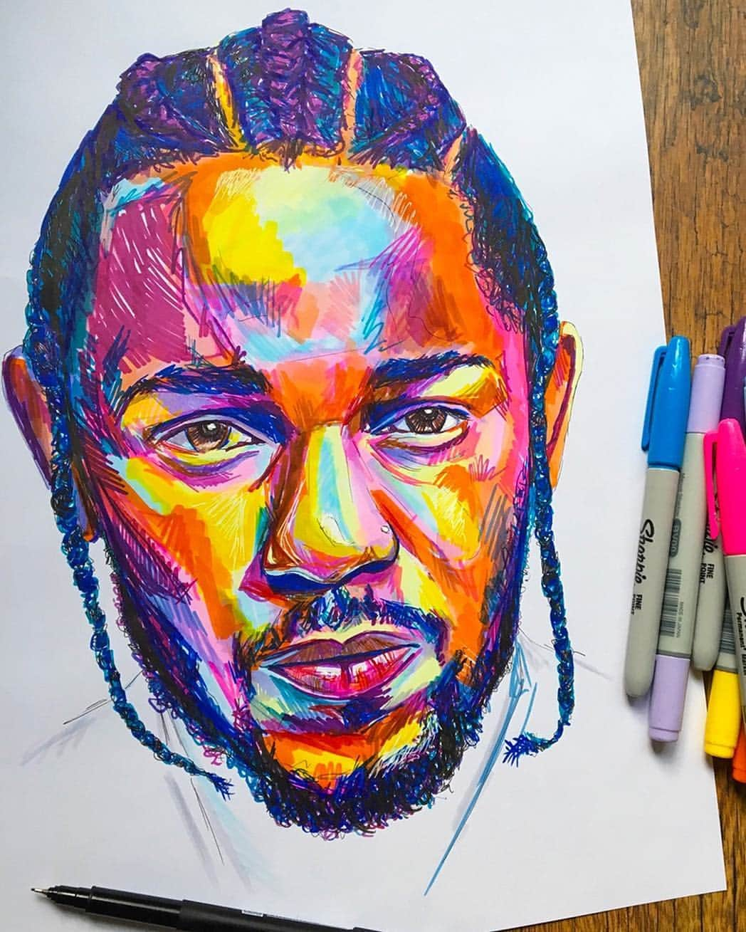 Instagramさんのインスタグラム写真 - (InstagramInstagram)「Art of @kendricklamar by @illestration Bold, bright and colorful. This is how London-based artist Olivia Odiwe (@illestration) describes her painting style. And as for her muse? She’s all about hip-hop. “Hip-hop is a form of storytelling. It can take you to a time or place or just simply to a feeling, and that’s what I try to do within my portraits.” Today is a milestone for Olivia — and all the hip-hop lovers out there: Kendrick Lamar is celebrating his Pulitzer Prize. The win is historic — he’s the first rapper to take home the award. “When I listen to hip-hop, I can visually see the stories within their words. For me, it’s such a colorful expression of artistry and a true form of poetic literature,” says Olivia. “A Pulitzer win has been coming, and I’m sure it won’t be the last for hip-hop.” 🙌 Check out today’s story to see Olivia’s process.」5月31日 4時42分 - instagram