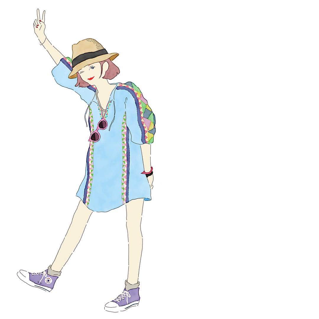 古谷有美さんのインスタグラム写真 - (古谷有美Instagram)「🎪 フェスにいたかわいこちゃん！ さぁて、誰でしょうか🤔 ・ ・ #ヒントは先日のフェスの写真 #全身はこんな服装でした #みんみん画伯 #illustration#girl#greenroomfestival」6月2日 21時32分 - yuumifuruya