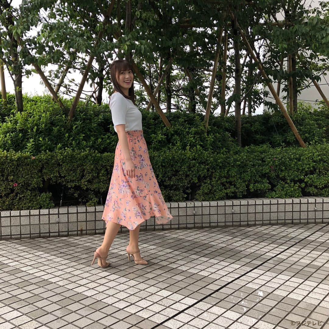 フジテレビ「めざましテレビ」さんのインスタグラム写真 - (フジテレビ「めざましテレビ」Instagram)「6月7日（木）きょう何着て行く？ ・ ファッション雑誌CanCamとコラボした お天気コーナー「きょう何着て行く？」 阿部華也子ちゃんの毎日のコーデを紹介♪ ・ 【きょうのコーデ】 カットソー→#PROPORTIONBODYDRESSING 5500円 スカート→#JILLbyJILLSTUART 1万2800円 靴→#セヴントゥエルヴサーティ 2万1000円 ピアス→#ヴイエー ヴァンドーム青山  1万2000円 ネックレス→#ヴイエー ヴァンドーム青山  2万7000円 ・ 【コーデのポイント】 今日のポイントはフラワープリントのスカート✨ トレンドのシャーリングをウエストに使い 裾に向かってふんわり広がるフレアシルエットは かわいいだけでなく体型カバー効果もあるうれしいデザイン🎀 トップスをリブカットソーでコンパクトに まとめるとさらにスタイル アップできますよ🙆 ・ #めざましテレビ #きょう何着て行く？ #阿部華也子 #今日のコーデ#コーデ #CanCam #今日のファッション#ootd #きょう何着て行く？は月〜金朝6時22分ごろ放送！」6月7日 12時18分 - mezamashi.tv