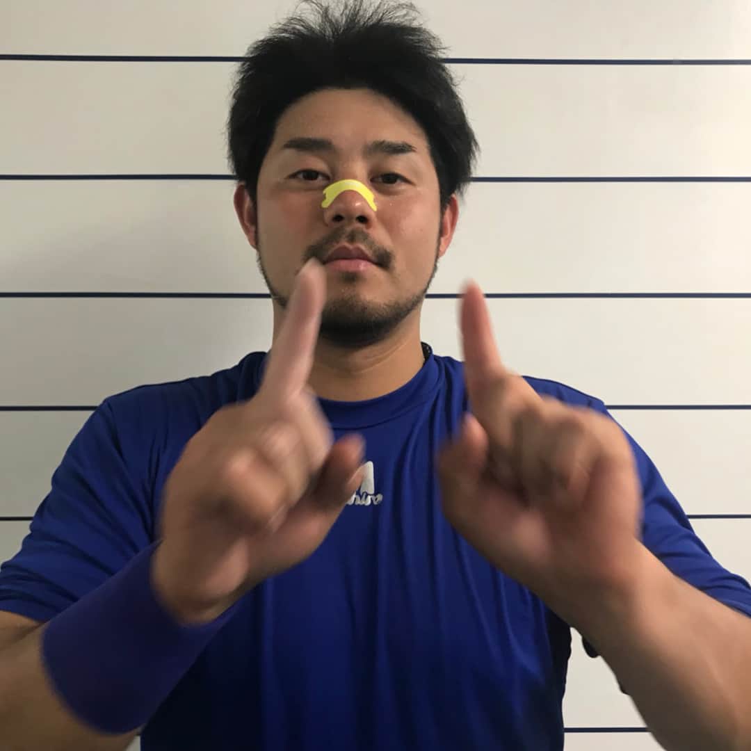 宮崎敏郎のインスタグラム：「‪今季11号あづまの『11』‬」