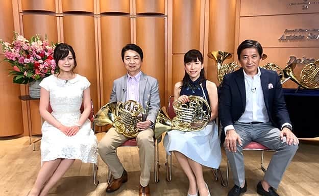 藤岡幸夫のインスタグラム：「本日９日のエンターザミュージック(ＢＳジャパン毎週土曜 夜23:30～)はホルン特集！関西フィルホルン奏者の松田信洋さん(首席奏者)中川直子さんをゲストにホルンが活躍するベートーヴェンやチャイコフスキー、ヴォーン・ウィリアムズ、ファリャ他の名曲の数々と楽しいトークをお届けします！どうぞお楽しみに！ 詳細は番組ホームページ↓ http://www.bs-j.co.jp/enterthemusic/  #エンター・ザ・ミュージック  #繁田美貴  #ホルン」