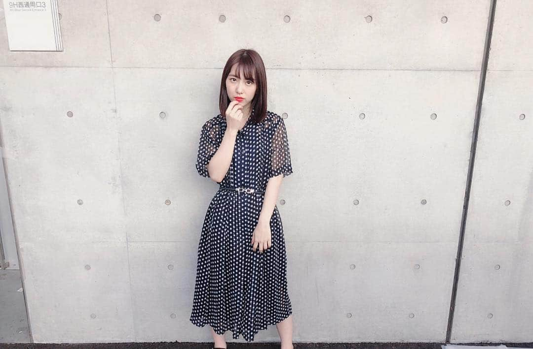 熊崎晴香さんのインスタグラム写真 - (熊崎晴香Instagram)「#ootd #onepiece #black #ドット #握手会 #thankyou #happy」7月8日 22時05分 - kumakuma9810