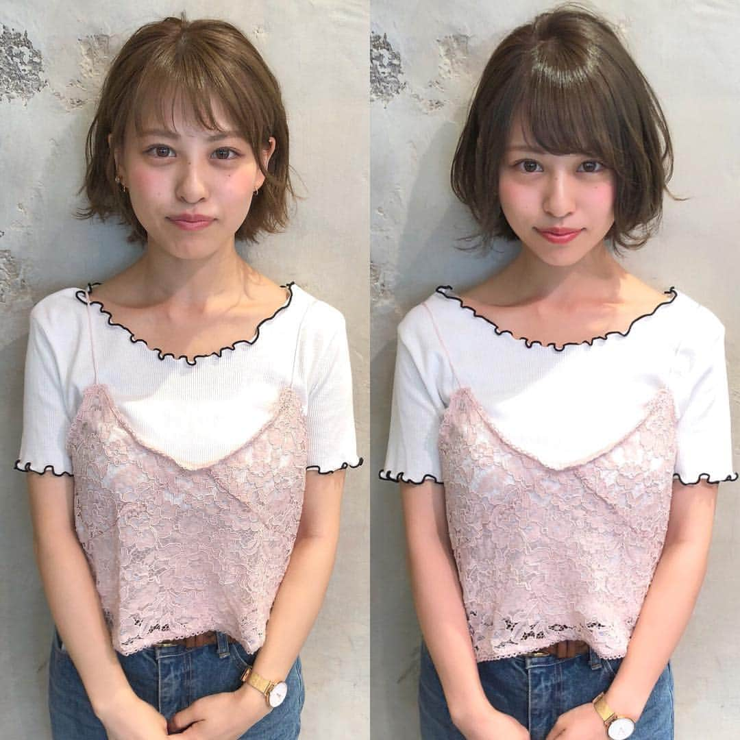 及川天和さんのインスタグラム写真 - (及川天和Instagram)「🌻ビフォーアフター🌻 ・ 顔まわりすっきりにみえる小顔カラーで変化✨ 重たくなってきた髪型をカットしませんか？ ・  本日もたくさんのご予約ありがとうございました！！ ・ 長さを変えなくてもカラーやボリュームを減らすカットでチェンジ‼️ ・ オレンジや赤味にお困りの方もお任せください！ 夏に向けた新色でイメチェンも◎ ・ 大切なヘアスタイルはぜひ担当させてください🙇 いつも見て頂きありがとうございます✨ ・ ・ ご予約はお電話が一番とりやすいです👌 電話だと意外と予約とれます！✨ ・ 及川のヘアカタログはプロフィールから見て頂ければ幸いです！！ ホットペッパーはブックマークがオススメです🙇 ・ ＊ 本当にいつもご来店ありがとうございます＊ ・ ・ #新宿 #今田美桜 #twice #イルミナカラー #前髪カット #color #メイク #前髪#おしゃれさんと繋がりたい #アイメイク #アイシャドウ #ショートヘア #トレンド #乃木坂46 #make #makeup #けやき坂46 #キンプリ #横浜美容室#池袋美容室#ウェディング ヘア#広瀬すず#小嶋陽菜#白石麻衣#似合わせ  #シースルーバング#結婚式」7月5日 15時11分 - tenhouo