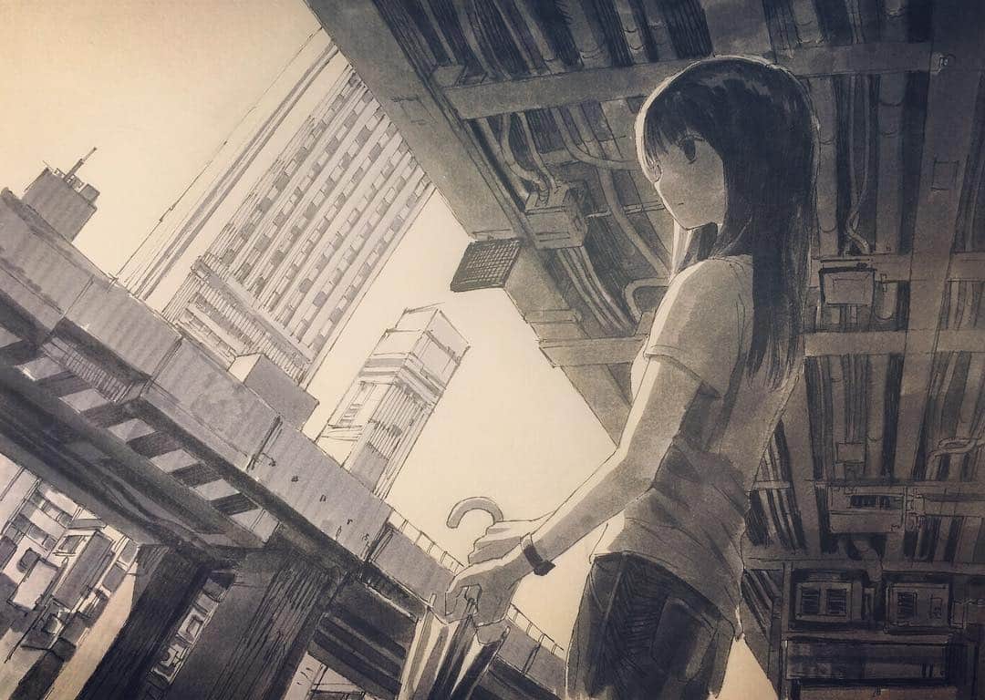 Akimasa Tokunagaのインスタグラム：「雨上がる⛅️after the rain #art #illustration #sketch #manga」