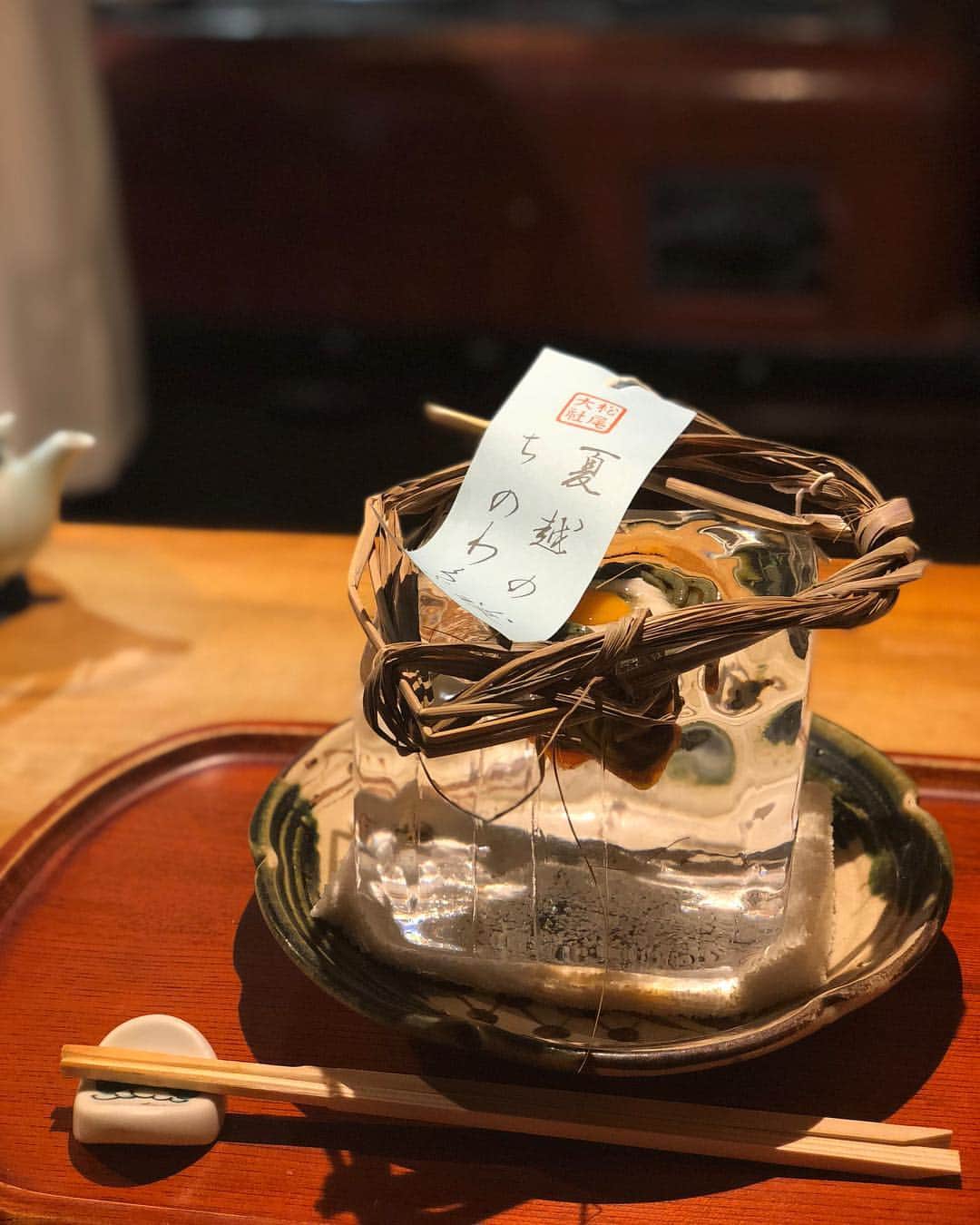 出原大樹さんのインスタグラム写真 - (出原大樹Instagram)「おいしかったー。 よもぎが練りこんであるそば。 氷の器でひんやりおいしかったです。」7月7日 20時42分 - hiroki_izuhara