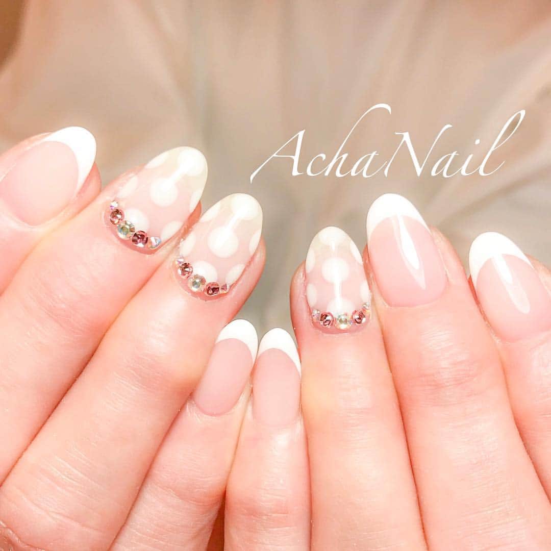 Achanailさんのインスタグラム写真 Achanailinstagram 大人ドットネイル Ameblo Jp Acha Nail Entry Html ホワイトネイル フレンチネイル 大人ネイル ドットネイル 水玉ネイル ドット柄 シースルーネイル 夏ネイル オフィス