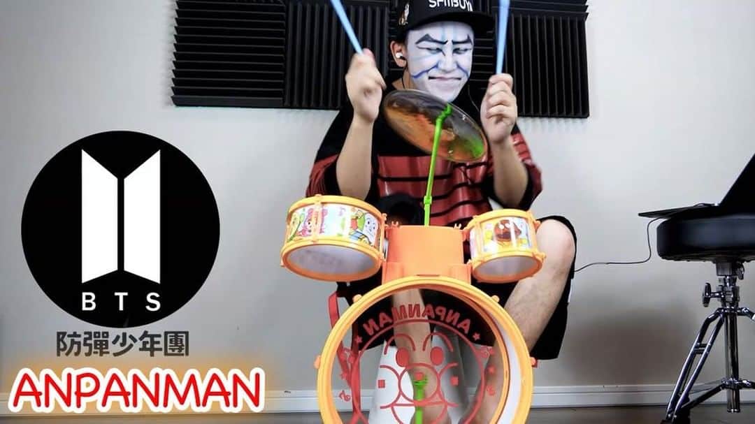 カブキンのインスタグラム：「‪BTS(방탄소년단) - アンパンマン (ANPANMAN) ドラム叩いてみた  new video on YouTube!!」