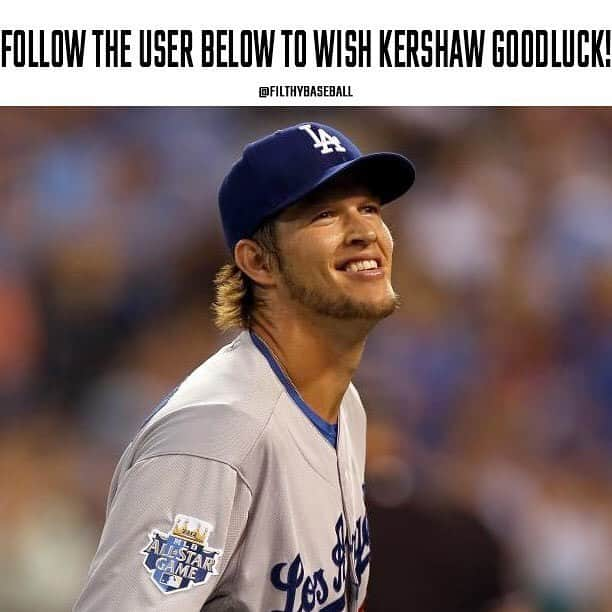 クレイトン・カーショウさんのインスタグラム写真 - (クレイトン・カーショウInstagram)「Follow @filthybaseball to wish Kersh good luck for the rest of the season!🤞#kershgonnakersh #kershaw #mlb #itfdb #dodgers」6月16日 3時52分 - claykershaw22