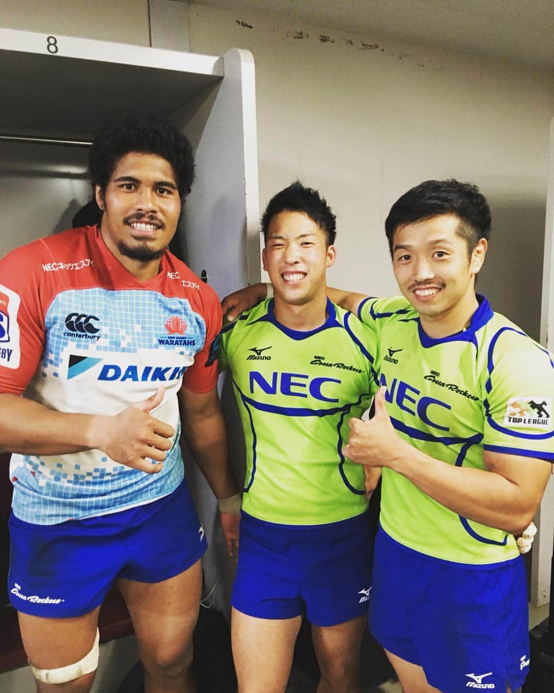 中嶋大希のインスタグラム：「vs WARATAHS 29-26 won👏 #necgreenrockets#9 #rku#family」