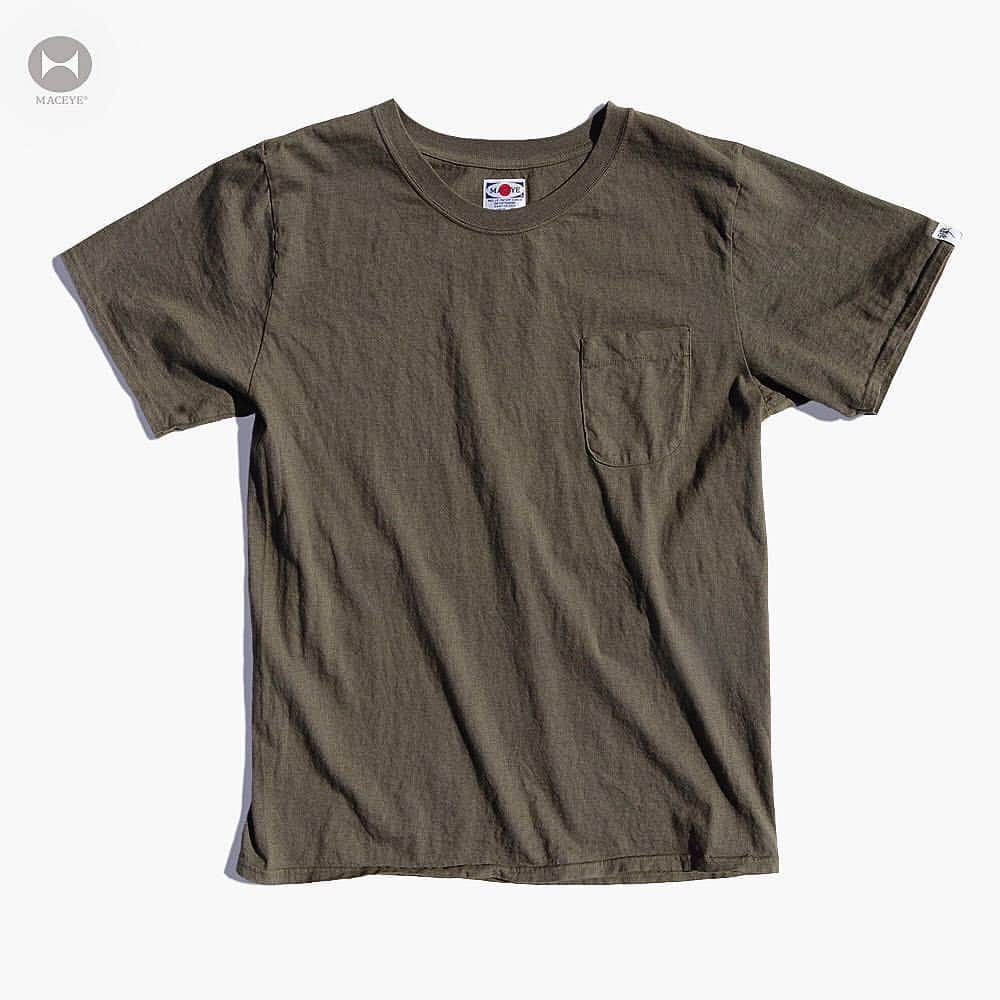 mac eyeのインスタグラム：「No.762801 Round-Body Pocket Tee Color  No.35 KHAKI  #マックアイ#madeinjapan#日本製#tops#tシャツ#ポケT#丸胴#TASUKI#横浜#militaryfashion」