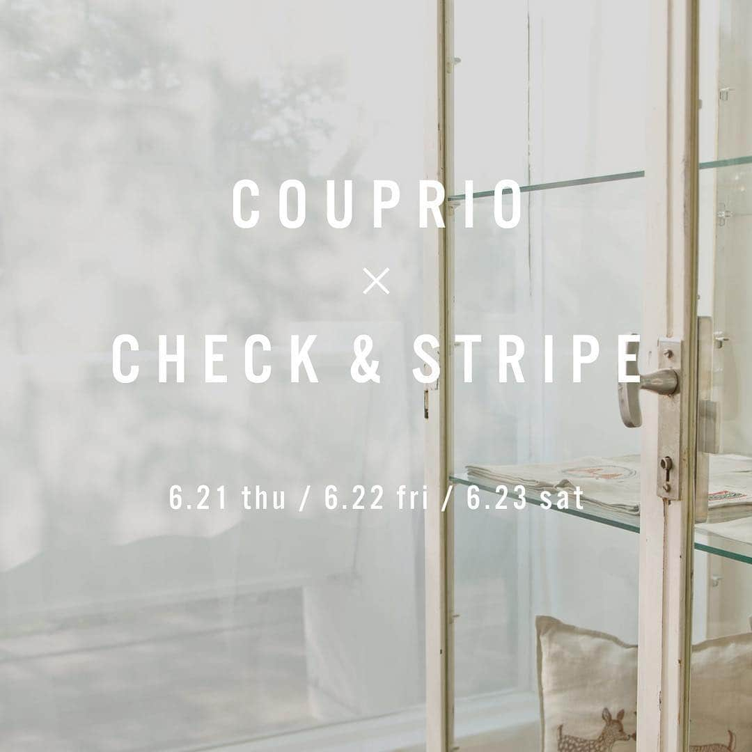 COUPRIOさんのインスタグラム写真 - (COUPRIOInstagram)「. COUPRIO FINAL DAYS × CHECK & STRIPE POP-UP . 6/21(木)～23(土)の3日間、鎌倉のクプリオ実店舗にて最後のイベントを開催します。(open: 11am-5pm) CHECK & STRIPEさんのポップアップは、オリジナルのリバティプリントや、リネン、お得なカットクロスやキットなどが並びます。@check_stripe . クプリオからは、店内ALL10%OFFと、ちょっとしたOUTLETアイテムをご用意いたしました。 . クプリオ実店舗閉店前の最後の3日間となります。鎌倉散策を兼ねて、ぜひ遊びにいらしてくださいね。 詳しくは、プロフィールのURLより。 . . . . #鎌倉 #鎌倉散策 #鎌倉雑貨 #クプリオ #ていねいな暮らし#couprio #ベビーギフト #贈り物 #雑貨 #セレクトショップ #出産祝い #セール #ベビー雑貨 #checkandstripe #checkandstripelittleshop #lilietnene #liberty #リバティ」6月20日 23時30分 - couprio