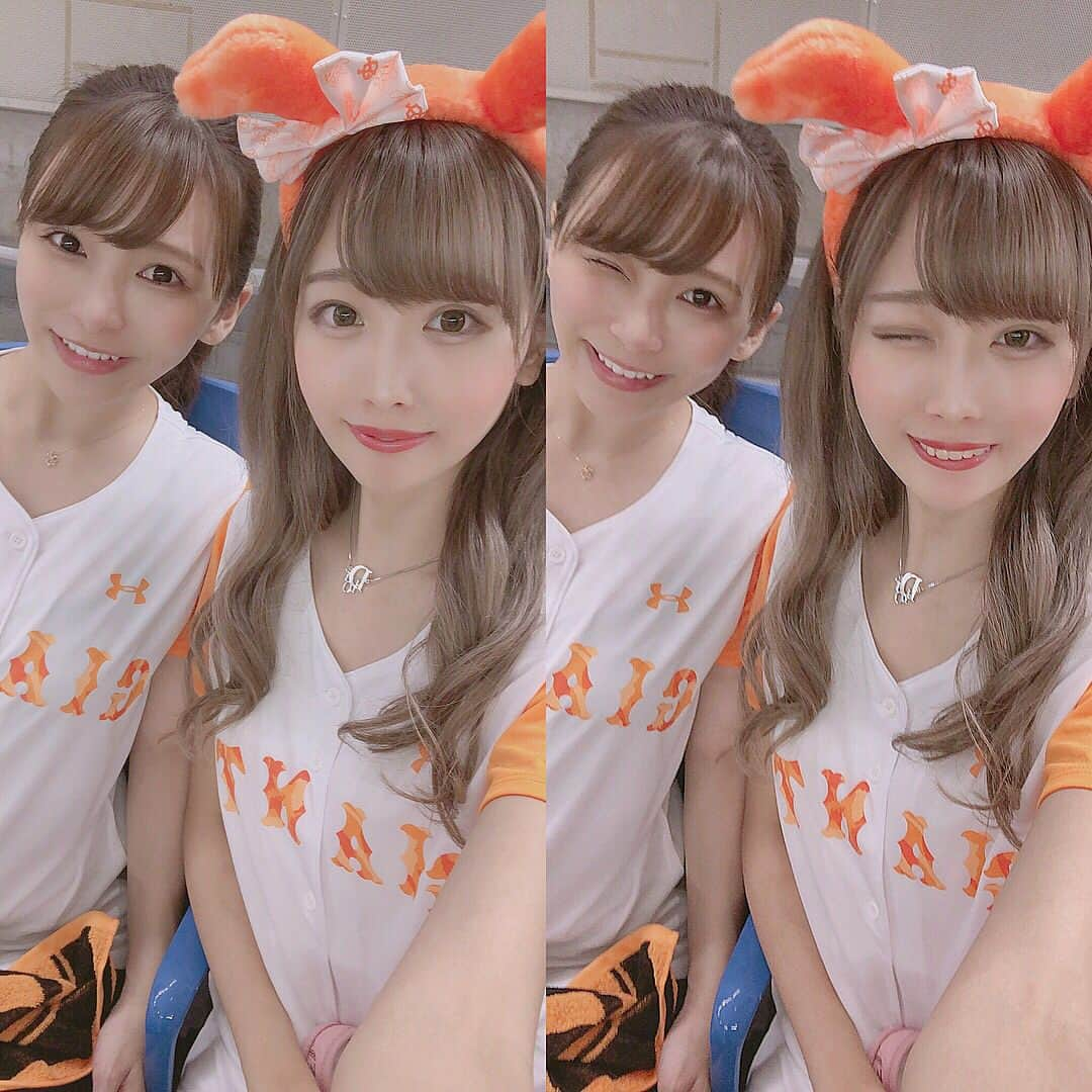 さきぼんさんのインスタグラム写真 - (さきぼんInstagram)「CanCam(@cancam_official)の招待でGIANTSのGirls nightに行ってきたよ♡♡(6/8) . フォトブースはバルーンが沢山あってかわいかった⚾︎ (浮気した罰なのか坂本選手のタオルをなくしたよ😢💦) . 普段はベイスターズを応援してる2人だけどガールズフェスは可愛いユニフォームが配布されるから去年はヤクルトに行ったんだ( ^ω^)个 色んなきっかけで推し球団以外のことも詳しくなれて嬉しいね🍒 . . #野球 #baseball #東京ドーム #GIANTS #巨人 #ジャイアンツ #TOKYOGIANTS #読売ジャイアンツ #オレンジタオル #CanCam #野球女子 #ゆゆぼん🍒」6月23日 17時21分 - sakibon69